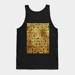 Gold and Black Hieroglyphics Mask Tank Top